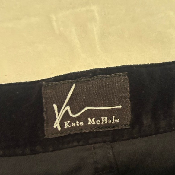 Kate McHale black velvet like pants with straight leg size 4 - Picture 3 of 7